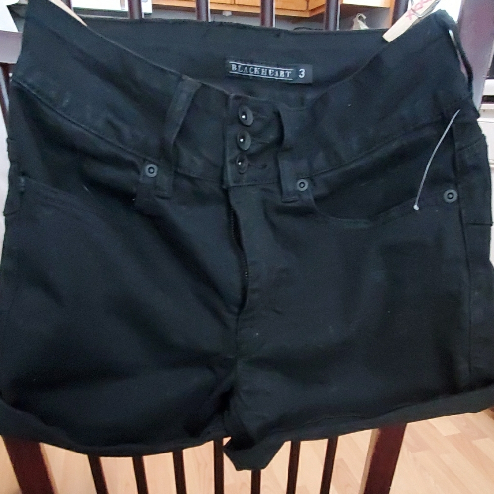 Black high waisted shorts.